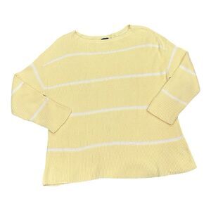 Talbots Plus Knitted Pullover Sweater Women’s 2XL Yellow Striped